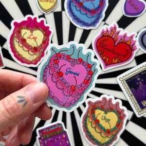 Zodiac sticker | Book lover gift | zodiac gift | Reader gift | Kindle sticker | Gemini sticker | Gemini |  Astrology gift | vintage cake