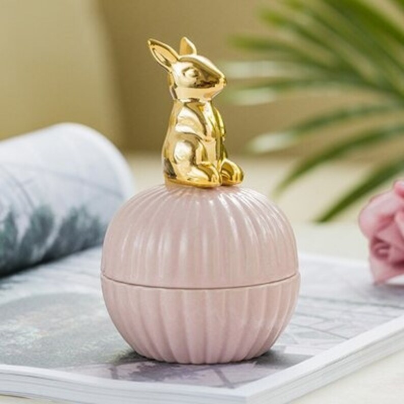 Nordic Golden Ceramic Animal Jewelry Storage Box Necklace Ring Etsy