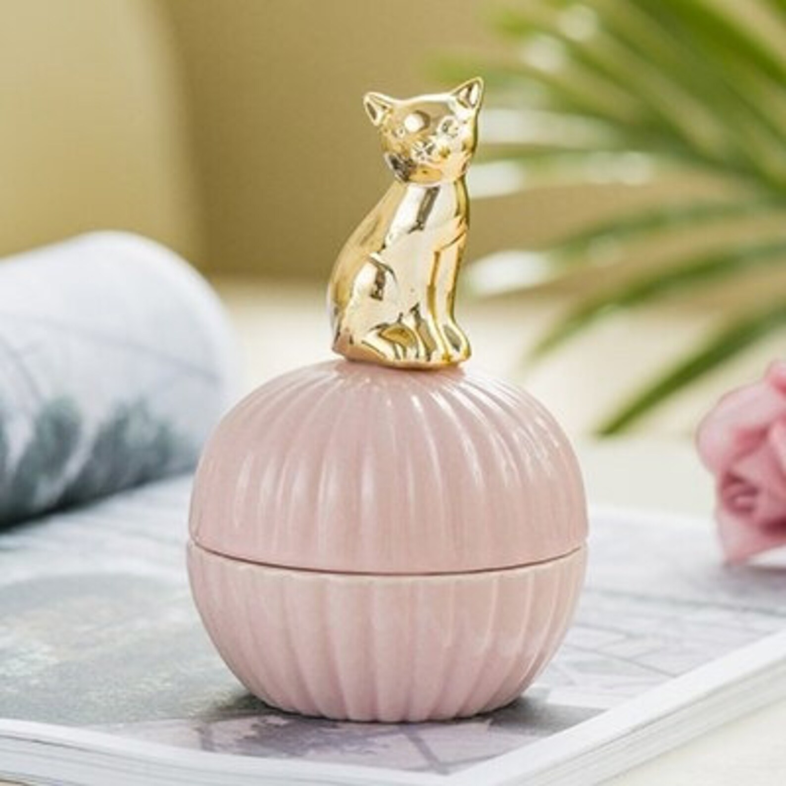 Nordic Golden Ceramic Animal Jewelry Storage Box Necklace Ring Etsy