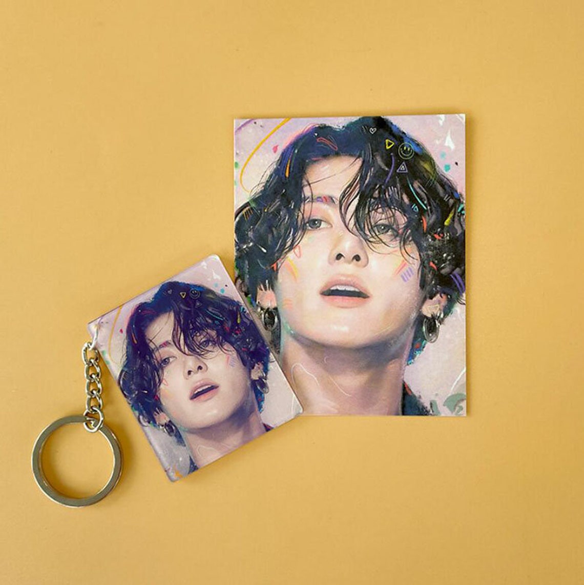 Kpop Bts Keychain card Etsy