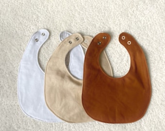 Multipack baby bibs linen, neutral baby bibs, drool bib baby shower gift, boho style baby gift, neutral nursery