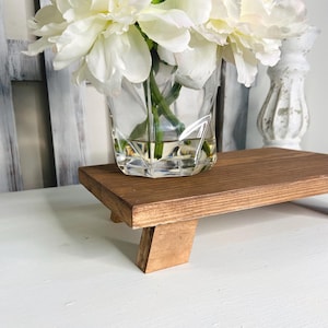 Stained Wood Table Riser - Farmhouse Tray - Rustic Wood Riser - Riser Decor