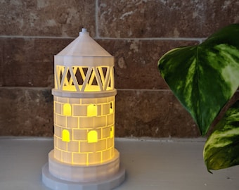 Lighthouse Tealight Holder, Nautical Home Decor, Beach House Lantern, 3D Printed Coastal Lamp, Ocean Theme Gift, Marine Decorative Light