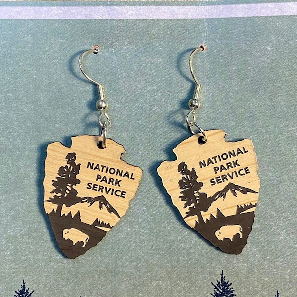 National Park Service Earrings (Silver Toned Nickel Hardware)