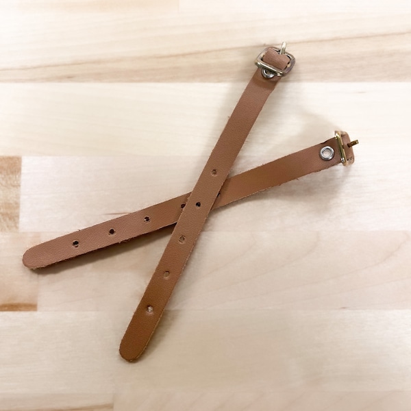 2 Leather Straps for Luggage Tags