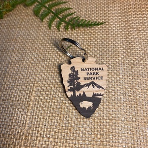 Engraved National Park Service 2&quot;x 1.5&quot; Keychain