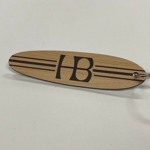 Engraved Huntington Beach Surfboard Keychain