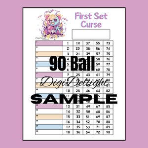 First Set Curse 90 Ball Bingo Board