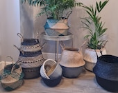 Belly Basket 7 Styles Seagrass Water Hyacinth Storage Planter Wicker Indoor Planter Plant Holder Home Decor Study