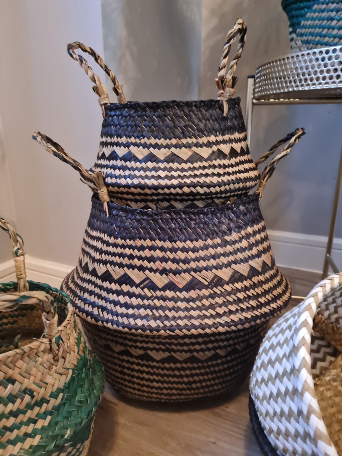 Belly Basket 7 Styles Seagrass Water Hyacinth Storage Etsy