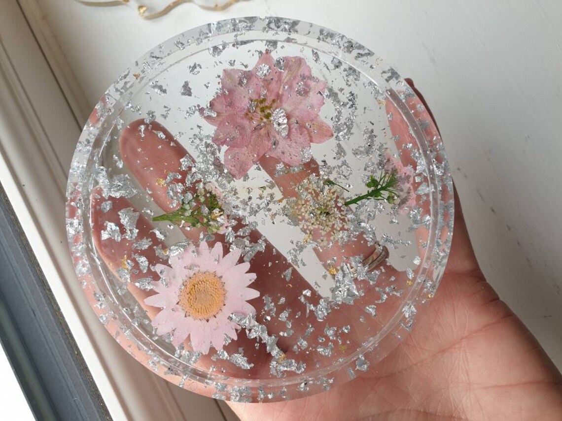 CUSTOM Botanical Floral Resin Epoxy tray Ashtray Trinket Dish Etsy