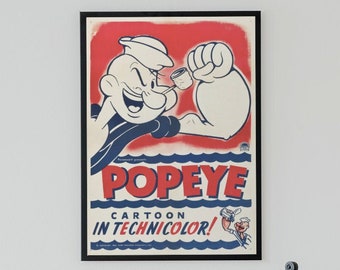 VINTAGE FUMETTI COVER-POPEYE il marinaio e Oliva POSTER A4//A3