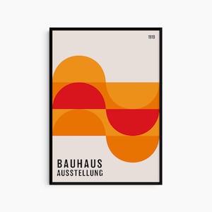 Bauhaus 1919 Art Poster Print, Bauhaus Printable Exhibition Poster, Graphics Art, Mid Century, Abstract Art, Modernism, Modern Interior