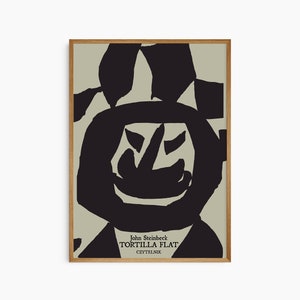 Tortilla flat Warszawa 1957, cover by Jan Mtodozeniec Poster Pint Mid Century Modern Wall Interior Abstract Print Abstract Graphics Design