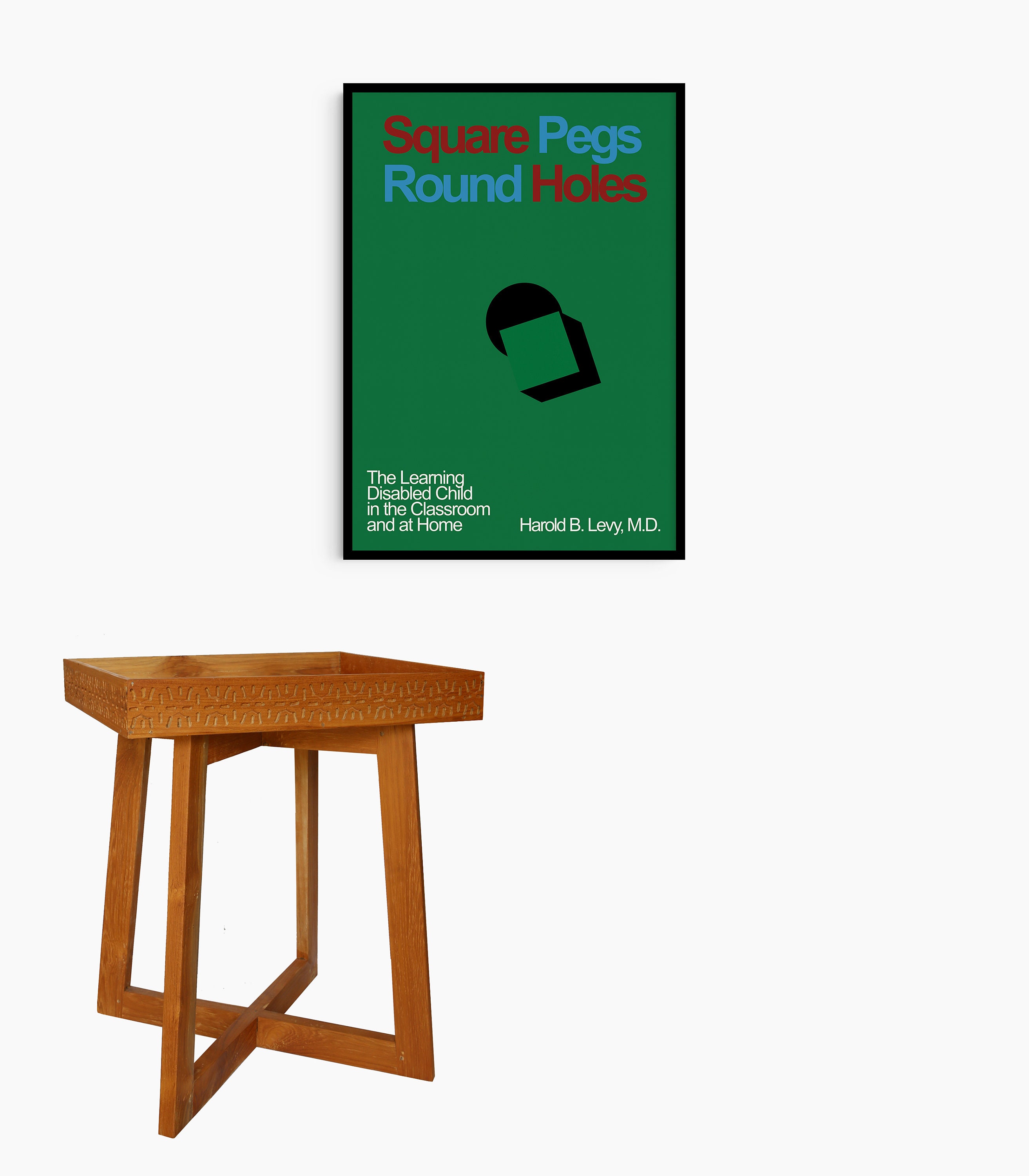 Harold B. Levy, M.D. Vintage Book Cover Art Poster Print Square Pegs ...