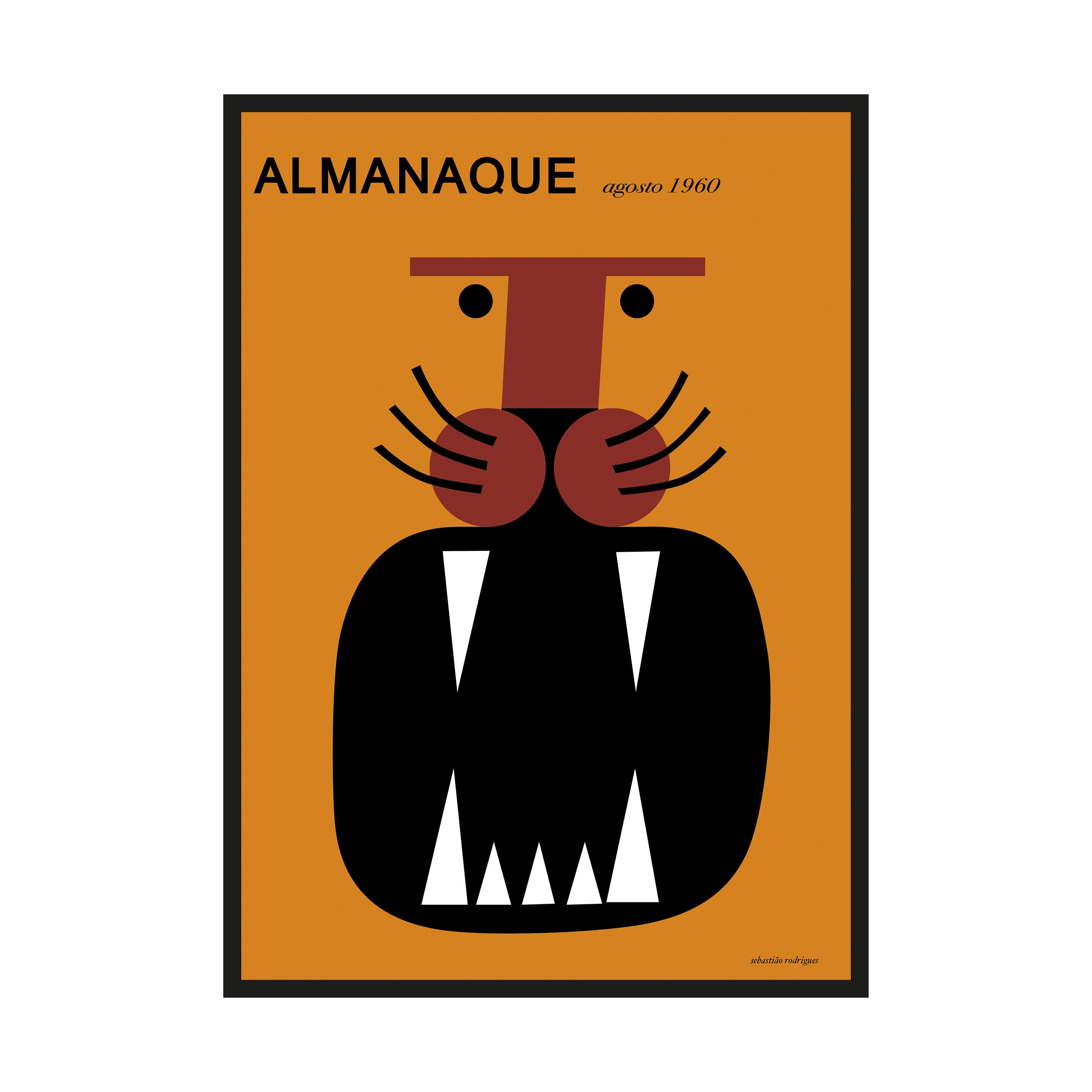 Sebastiao Rodrigues, Vintage, Tom Eckersley, Paul Rand, Graphics Art, Animal, Lion, Mid Century, Modern Interior Poster