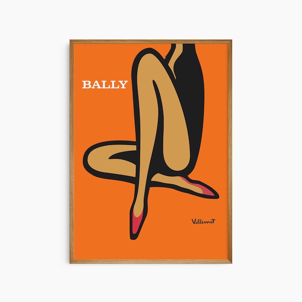 Bernard Villemot BALLY Affiche d’art Impression Minimaliste Design moderne Affiche d’art Abstrait Impression d’art Français Design Milieu du siècle Intérieur moderne