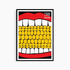 Sweet Corn Festival Vintage Adversing Art Poster Print Mid Century Modern Interior Decor Bauhaus Art Poster Geschenke für IHN