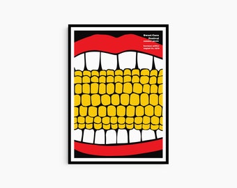 Sweet Corn Festival Vintage Adversing Art Poster Print Mid century Modern Interior Decor Bauhaus Art Poster Gifts for HIm
