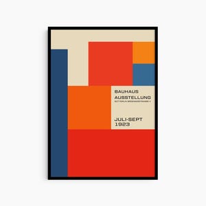Bauhaus 1923 Poster Print, Bauhaus Printable Exhibition Poster, Graphics Art, Mid Century, Abstract Art, Orange, Modern Interior, Home Decor