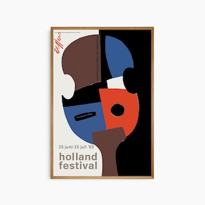 Holland Festival Amsterdam Den Haag Art Poster Print Abstract Illustration Vintage  Design Mid century Modern Interior 60s Fes Poster Print