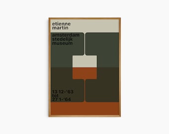 Wim Crouwel etienne martin 1963 Art Poster Print Abstract Illustration Vintage Art Design Mid century Modern Interior 60s Art Poster Print