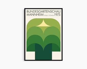 Bundesgartenschau Mannheim 1975 Art Poster Print Poster Art Print Abstract Tree Print Mid century Modern Interior Gifts for Designer