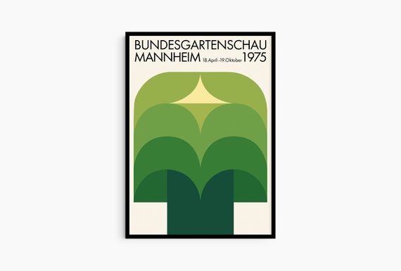 Bundesgartenschau Mannheim 1975 Art Poster Print Poster Art Print Abstract Tree Print Mid century Modern Interior Gifts for Designer