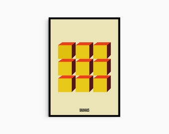Bauhaus Poster Print, Bauhaus Printable Exhibition Poster, Graphics Art, Mid Century, Abstract, Minimalist, Modern Interior, Home Decor
