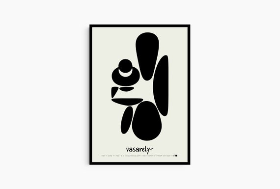 Vasarely Art Poster Print Abstract Sculpture Poster Abstract Illustration Vintage Art Design Mid century Modern Interior Gifts Idea