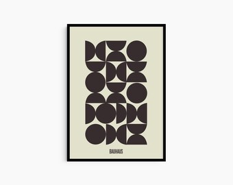 Bauhaus Poster Print, Bauhaus Printable Exhibition Poster, Graphics Art, Mid Century, Monochrome, Minimalist, Modern Interior, Home Decor