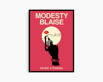 MODESTY BLAISE Vintage Book Cover Illustration Art Poster Print Mid century Modern Interior 60s Art Poster Print Gifts for Illustrator