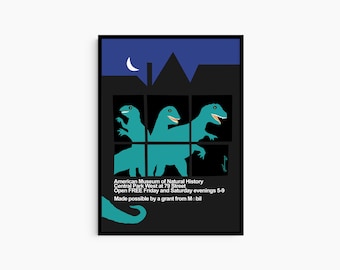 Serge Ivan Chermayeff Art Poster Print Dinosaur Poster American Museum of Natural History Dinosaur Poster Mid century Modern Interior