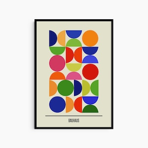 Bauhaus Poster Print, Bauhaus Printable Exhibition Poster, Graphics Art, Mid Century, Colorful Art, Minimalist, Modern Interior, Home Decor
