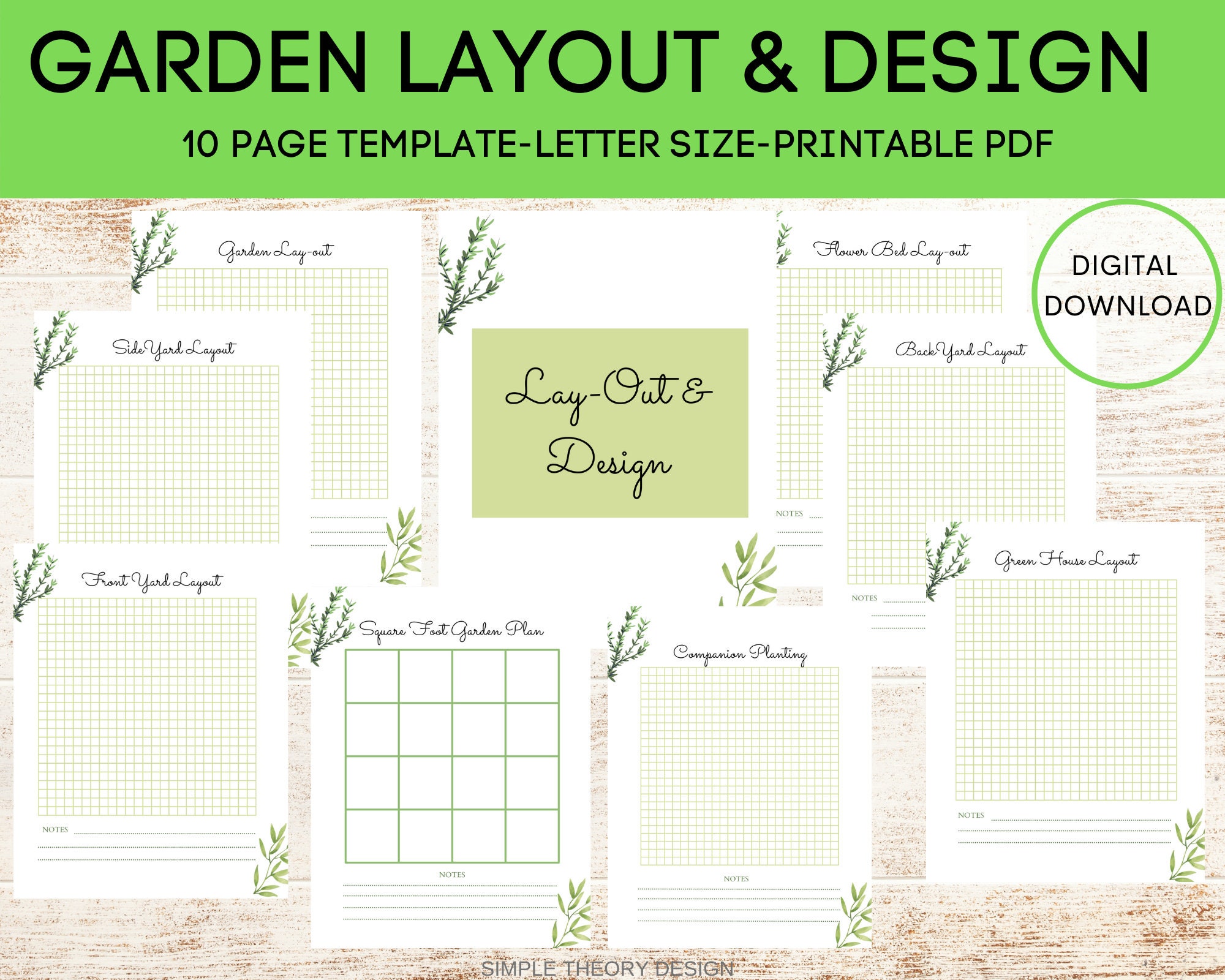 10 Page Garden Layout Design Bundle Template Printable Garden Planner 10 Page Garden Layout Design Bundle Template Printable Garden Planner