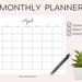 Blank Calendar Monthly 12 Month Printable Digital Instant Download ...