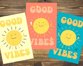 Good Vibes Post Cards, Set of 6 or 12