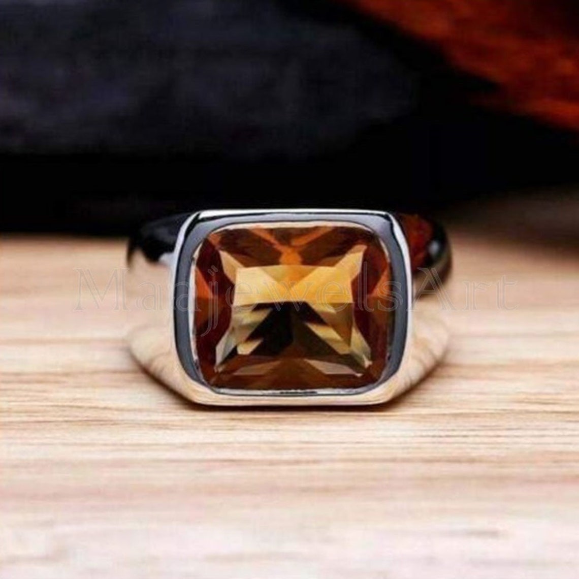 Citrine Men's Ring, Handmade Men's Ring, Men's Ring, Turkish Handmade