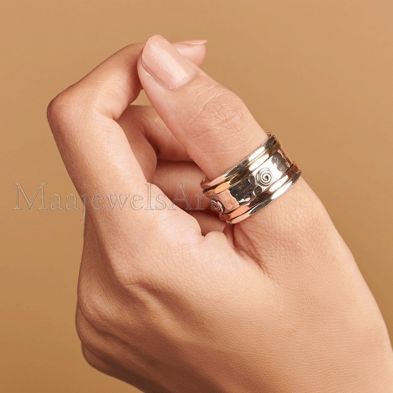 Spinner Ring* 925 Solid Sterling Silver Ring* Bohemian Ring* Most Popular Ring* Worry Ring* Thumb Ring* Fidget Spinner Ring* Gift For Women