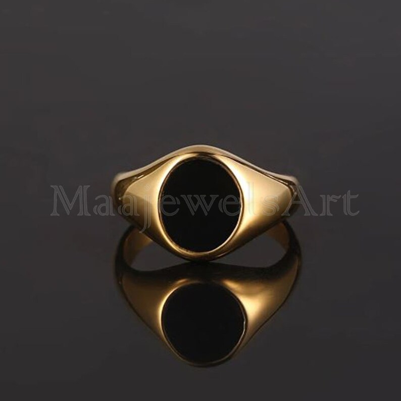 Black Onyx Ring Ring for Men Black Gem Stone Etsy