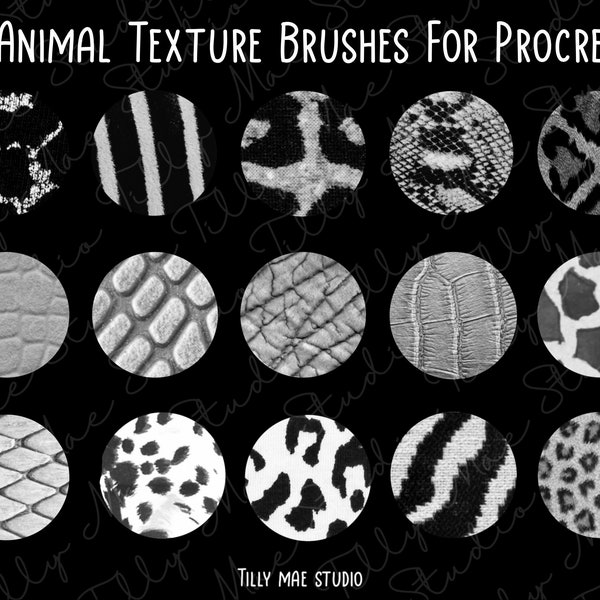 15 Animal Texture Procreate Brushes | Procreate 3d Brushes | Fur Procreate Brush | Animal Print Procreate Bundle | Procreate Texture Brush