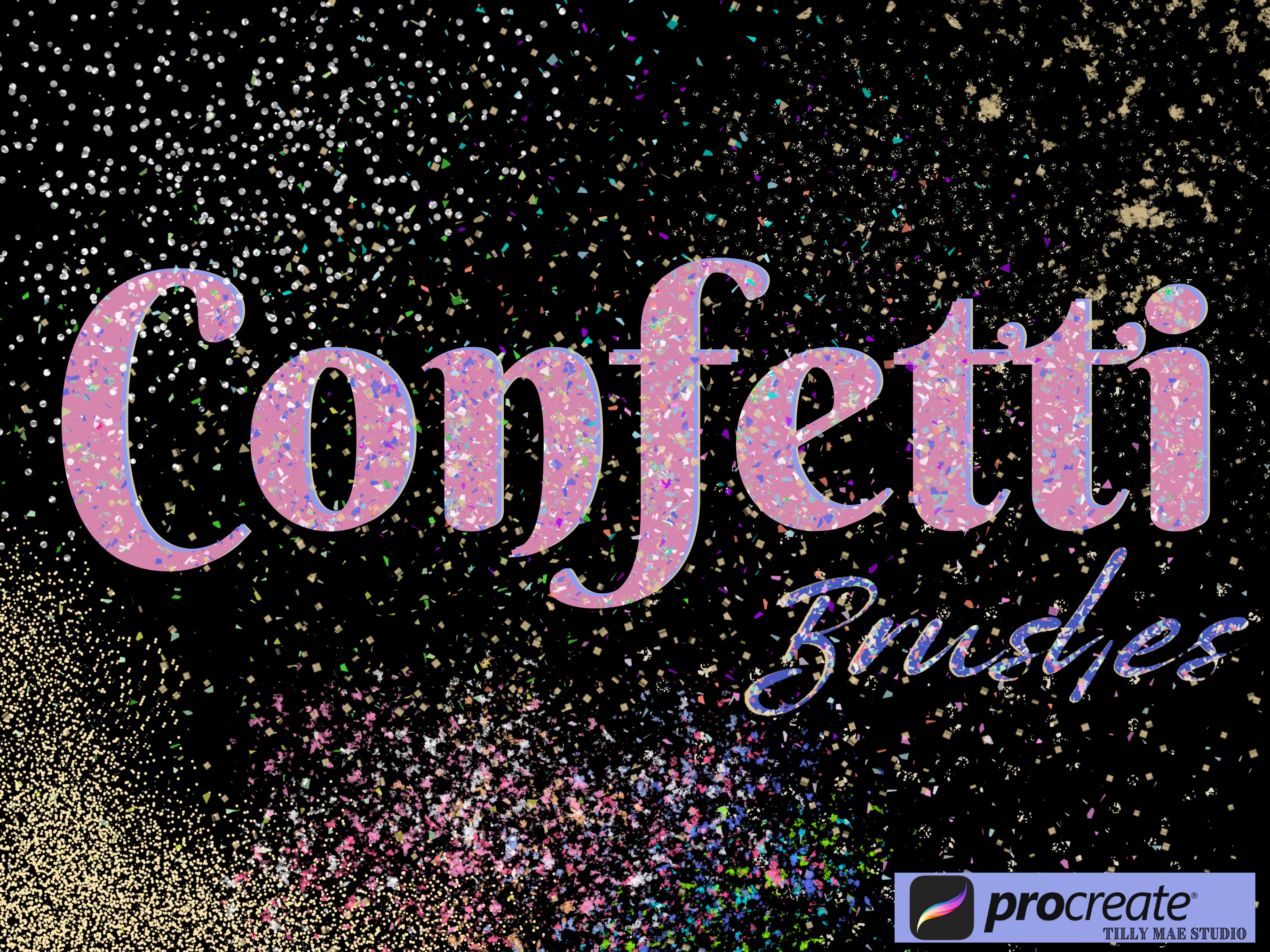 15 Confetti Procreate Brushes Confetti Rainbow Procreate Brush Set