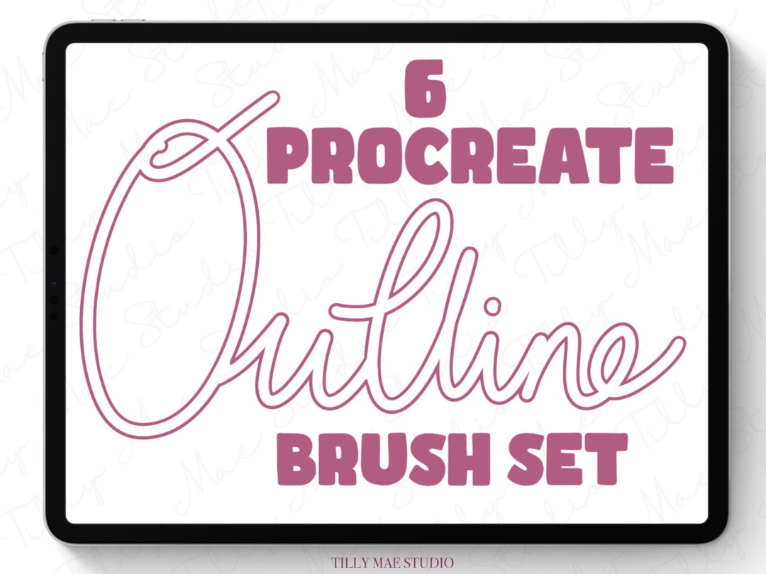 Procreate Outline Brush Set for iPad Lettering | Digital Monoline ...