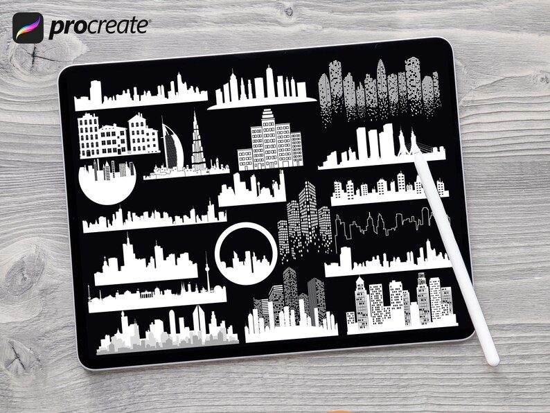 Cityscape Procreate Stamps: Building Brush Set (digital Download) - Etsy