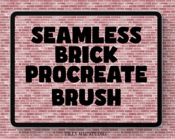 Realistic Seamless Brick Texture Brush for Procreate: Digital Masonry & Architecture Design Tool
