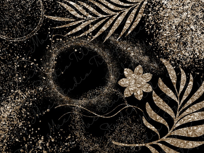 Antique Gold Overlay Clipart Gold Leaf Elements Gold Clip Etsy