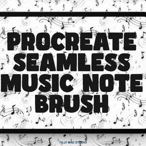 Nahtlose Musiknote Procreate Pinsel: Digitaler Download für musikalische Kompositionen und Hintergründe