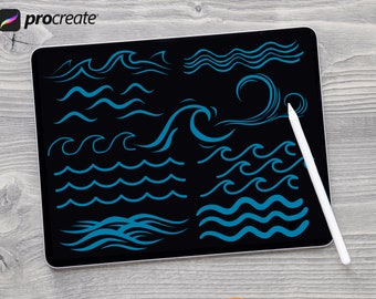 Waves Procreate Stamps Procreate Ocean Procreate Wave Brushes Procreate Waves Stamps Procreate Summer Stamps