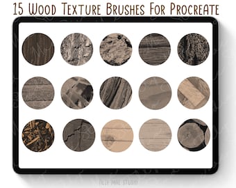 15 pinceles de textura de madera realistas para Procreate: Efectos de corteza y veta de árbol 3D para artistas digitales