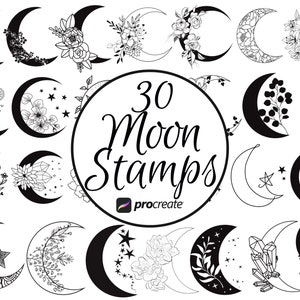 Moon Procreate Stamps / Procreate Celestial Stamps / Moons Procreate / Procreate Moons / Digital Download